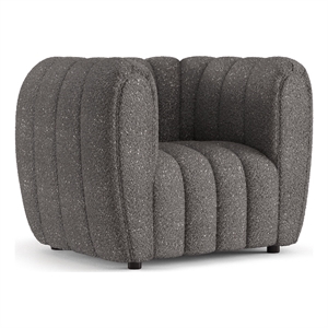 Furniture of America Totulem Boucle Fabric Tufted Arm Chair in Charcoal Gray