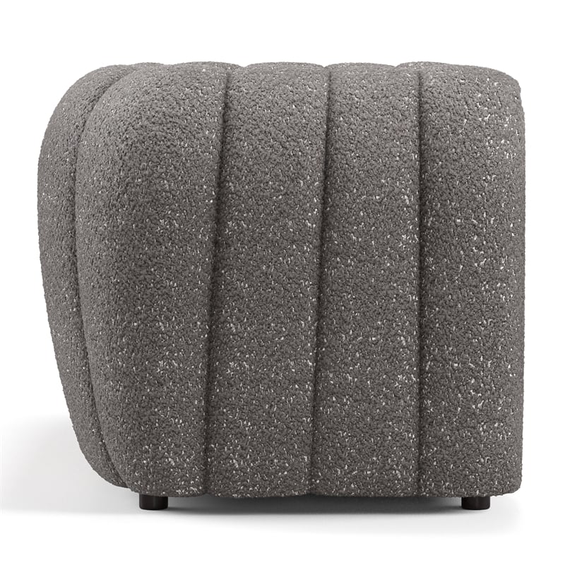 Furniture of America Totulem Boucle Fabric Tufted Loveseat in Charcoal Gray