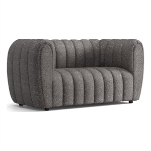 Furniture of America Totulem Boucle Fabric Tufted Loveseat in Charcoal Gray