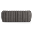 Furniture of America Totulem Boucle Fabric Channel Tufted Sofa in Charcoal Gray