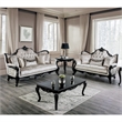 Furniture of America Jansing 2-Piece Solid Wood Button Tufted Sofa Set in Black