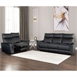 Furniture of America Telimate 2-Piece Leather Reclining Sofa Set in Black