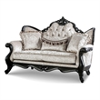 Furniture of America Jansing Solid Wood Button Tufted Loveseat in Black