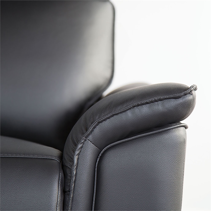 Furniture of America Telimate Leather Padded Recliner in Black