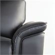 Furniture of America Telimate Leather Padded Reclining Loveseat in Black