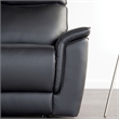 Furniture of America Telimate Leather Padded Reclining Sofa in Black