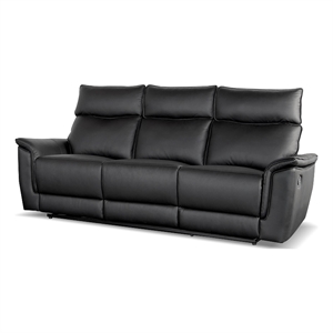 Furniture of America Telimate Leather Padded Reclining Sofa in Black
