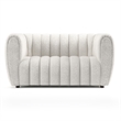 Furniture of America Totulem Boucle Fabric Channel Tufted Loveseat in Off White