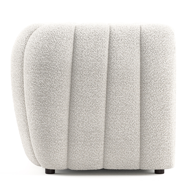 Furniture of America Totulem Boucle Fabric Channel Tufted Loveseat in Off White