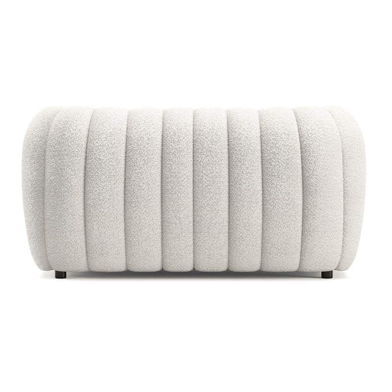 Furniture of America Totulem Boucle Fabric Channel Tufted Loveseat in Off White