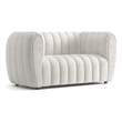 Furniture of America Totulem Boucle Fabric Channel Tufted Loveseat in Off White