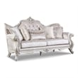 Furniture of America Jansing 3-Piece Solid Wood Tufted Sofa Set in Off White