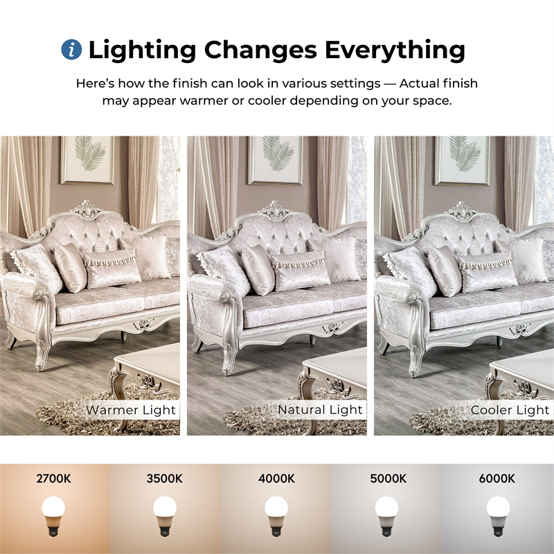 Furniture of America Jansing 3-Piece Solid Wood Tufted Sofa Set in Off White