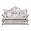 Furniture of America Jansing 3-Piece Solid Wood Tufted Sofa Set in Off White