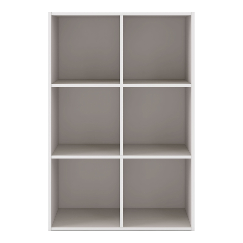 Furniture of America Seni Stackable Wood 6-Cube Bookcase in Gray