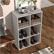 Furniture of America Seni Stackable Wood 6-Cube Bookcase in Gray