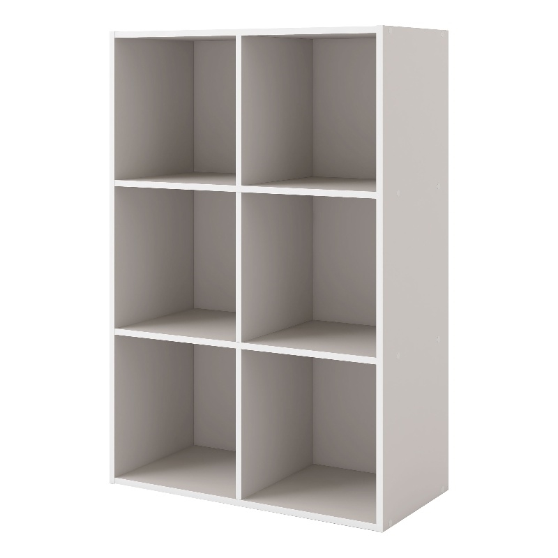 Furniture of America Seni Stackable Wood 6-Cube Bookcase in Gray