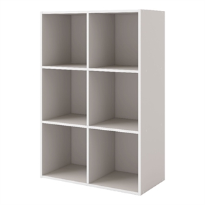 Furniture of America Seni Stackable Wood 6-Cube Bookcase in Gray