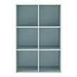 Furniture of America Seni Stackable Wood 6-Cube Bookcase in Light Blue