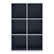 Furniture of America Seni Stackable Wood 6-Cube Bookcase in Steel Blue