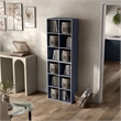 Furniture of America Seni Stackable Wood 6-Cube Bookcase in Steel Blue