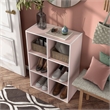 Furniture of America Seni Stackable Wood 6-Cube Bookcase in Light Pink