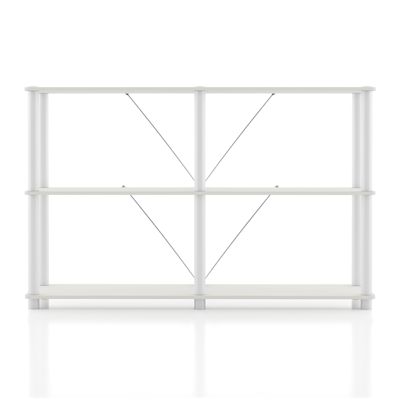 Furniture of America Seni 3-Tier 47-Inch Shelves Wood Open Bookcase in White