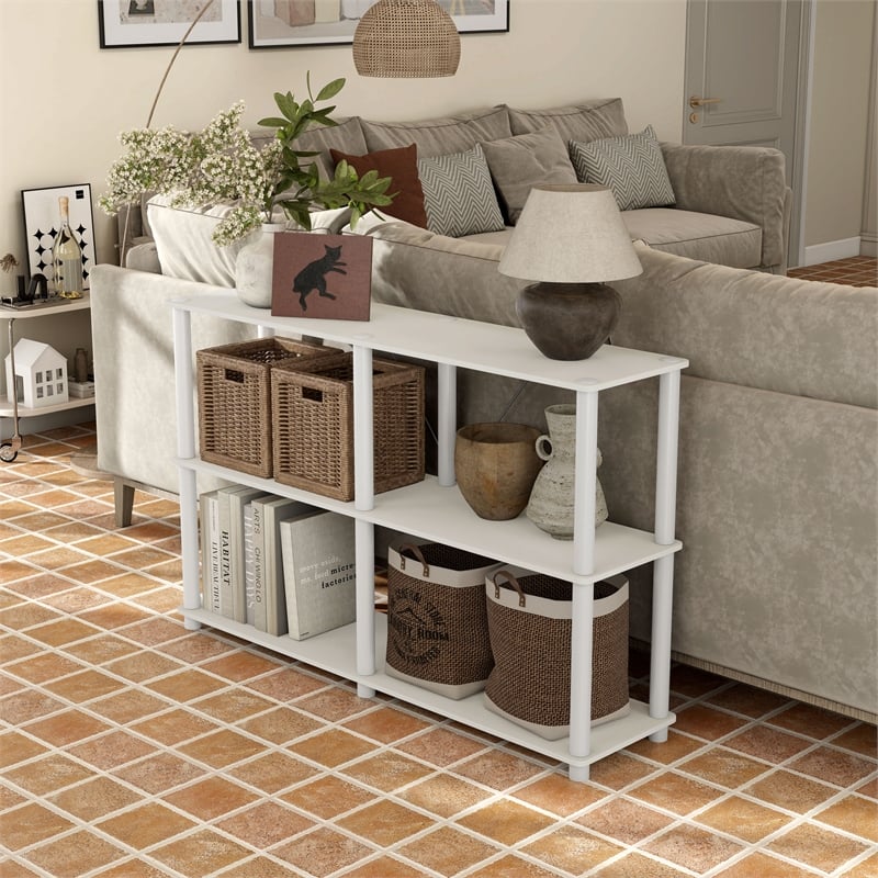 Furniture of America Seni 3-Tier 47-Inch Shelves Wood Open Bookcase in White