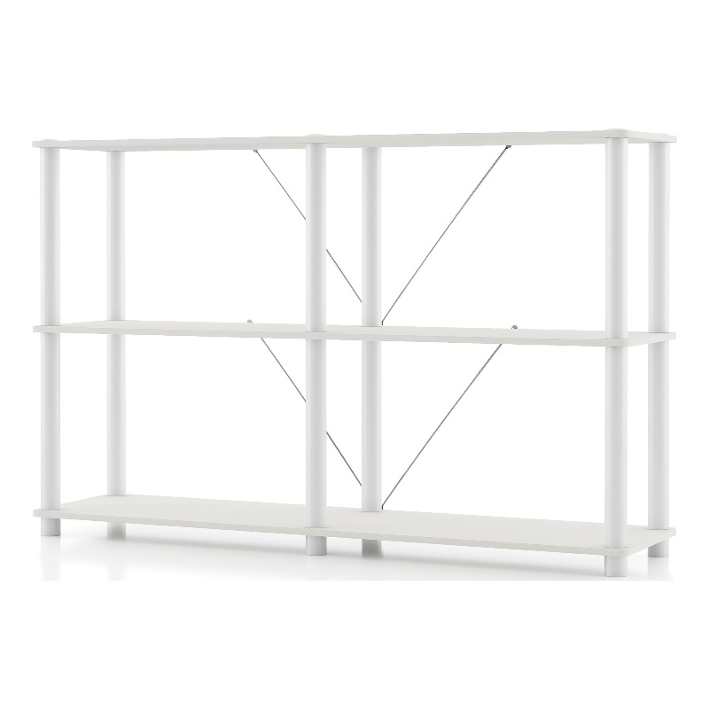 Furniture of America Seni 3-Tier 47-Inch Shelves Wood Open Bookcase in White
