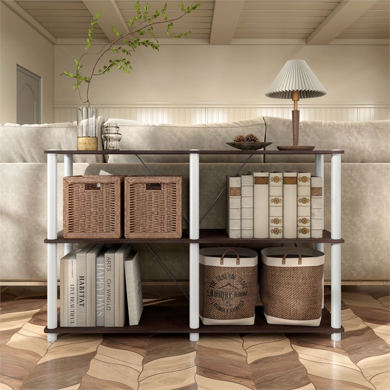 Furniture of America Seni 3-Tier 47-Inch Shelves Wood Open Bookcase in Espresso