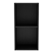 Furniture of America Seni Stackable Wood 2-Cube Bookcase in Black