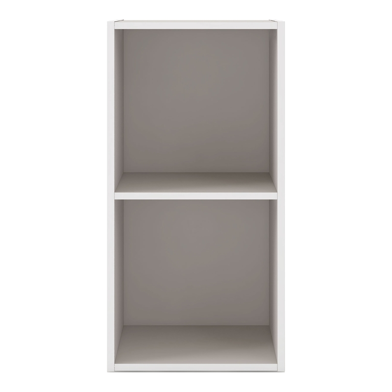 Furniture of America Seni Stackable Wood 2-Cube Bookcase in Gray
