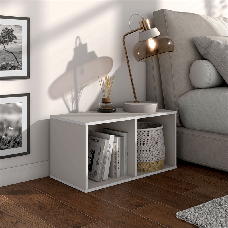 Furniture of America Seni Stackable Wood 2-Cube Bookcase in Gray