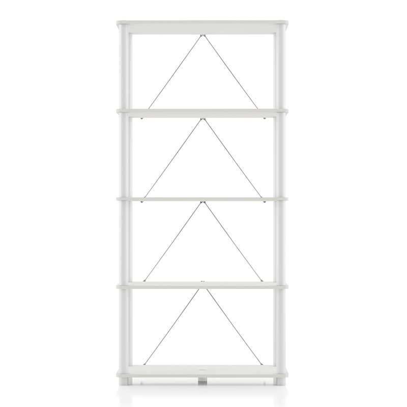 Furniture of America Seni 5-Tier 27-Inch Shelves Wood Open Bookcase in White