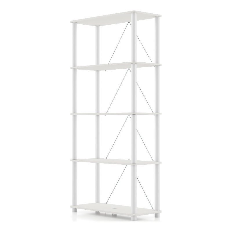 Furniture of America Seni 5-Tier 27-Inch Shelves Wood Open Bookcase in White