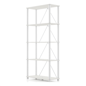 Furniture of America Seni 5-Tier 27-Inch Shelves Wood Open Bookcase in White