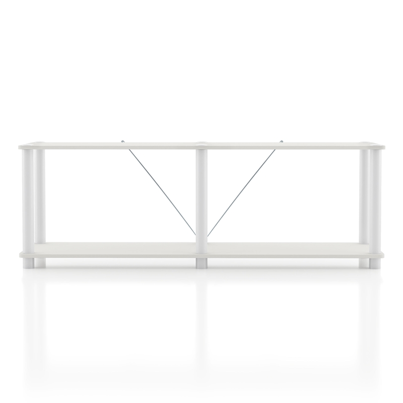 Furniture of America Seni 2-Tier 47-Inch Shelves Wood Open Bookcase in White