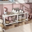 Furniture of America Seni 2-Tier 47-Inch Shelves Wood Open Bookcase in White