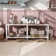 Furniture of America Seni 2-Tier 47-Inch Shelves Wood Open Bookcase in White