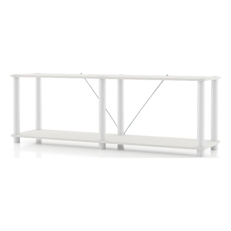 Furniture of America Seni 2-Tier 47-Inch Shelves Wood Open Bookcase in White