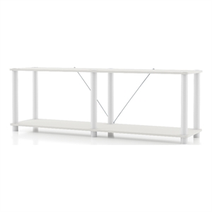Furniture of America Seni 2-Tier 47-Inch Shelves Wood Open Bookcase in White