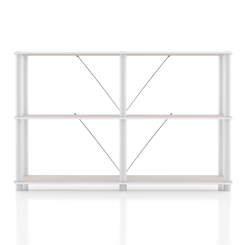 Furniture of America Seni 3-Tier 47-Inch Shelves Wood Open Bookcase in Gray