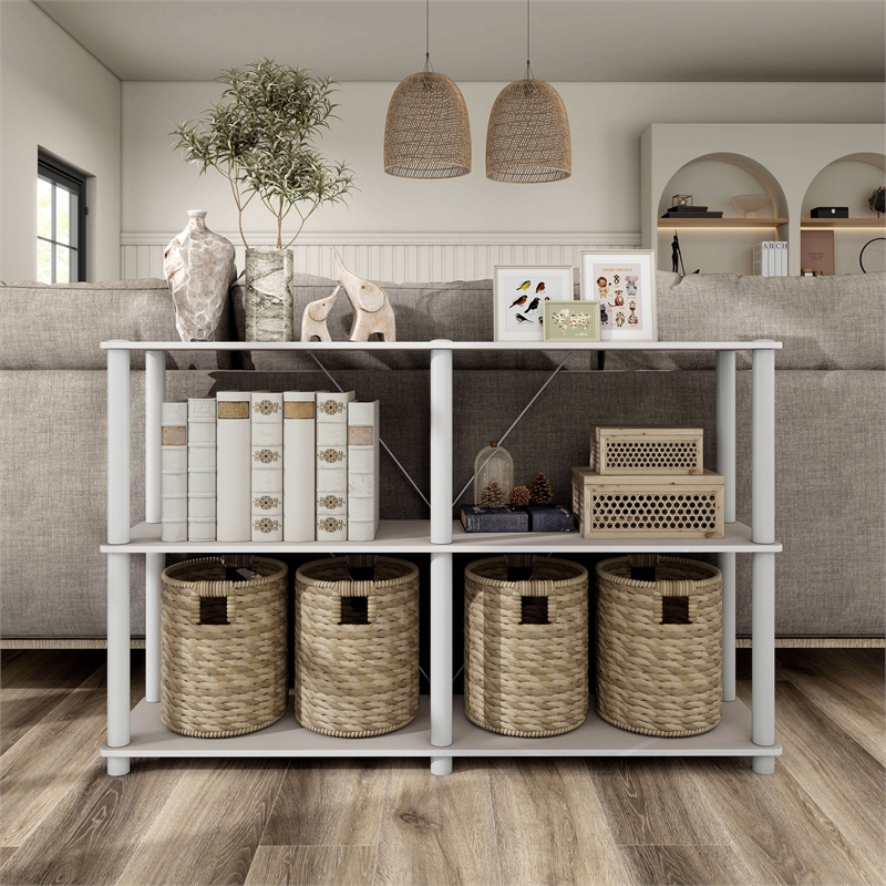 Furniture of America Seni 3-Tier 47-Inch Shelves Wood Open Bookcase in Gray