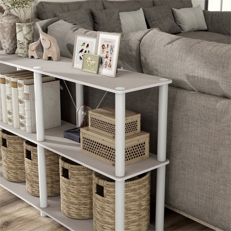 Furniture of America Seni 3-Tier 47-Inch Shelves Wood Open Bookcase in Gray