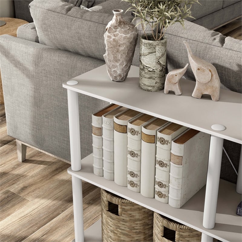 Furniture of America Seni 3-Tier 47-Inch Shelves Wood Open Bookcase in Gray