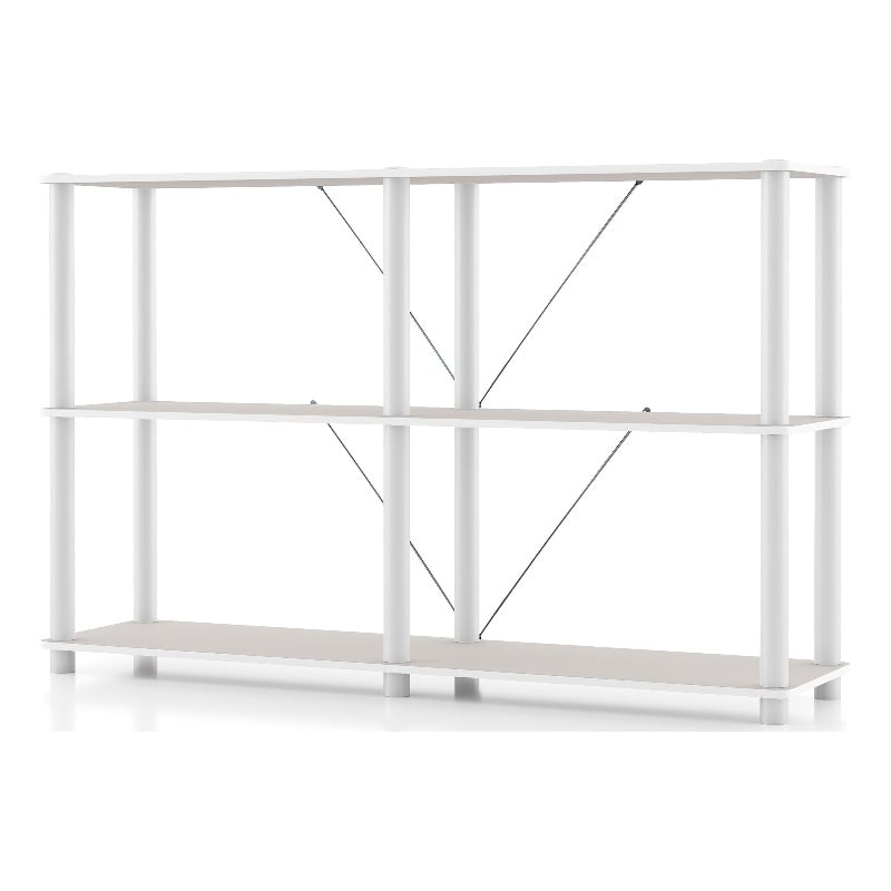 Furniture of America Seni 3-Tier 47-Inch Shelves Wood Open Bookcase in Gray