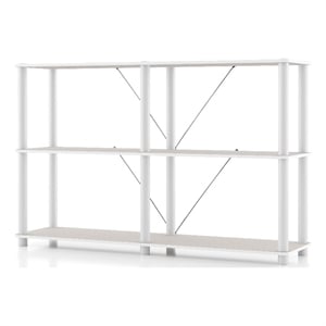 Furniture of America Seni 3-Tier 47-Inch Shelves Wood Open Bookcase in Gray