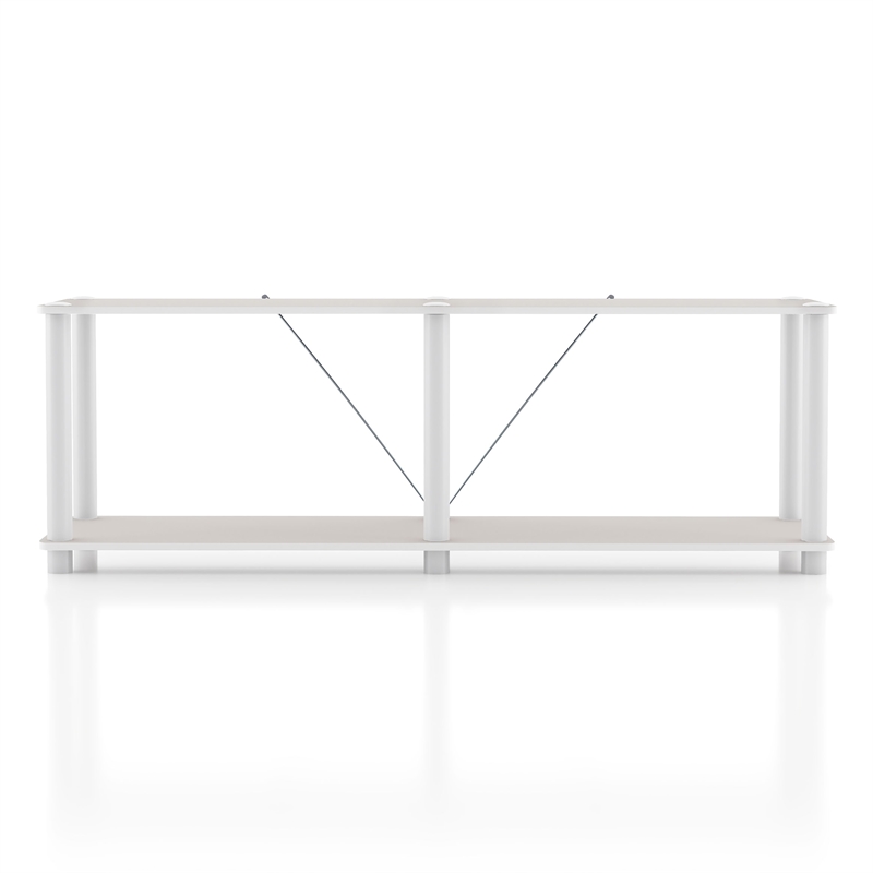 Furniture of America Seni 2-Tier 47-Inch Shelves Wood Open Bookcase in Gray