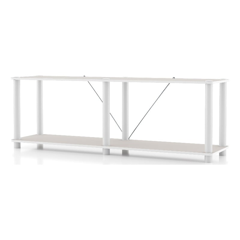 Furniture of America Seni 2-Tier 47-Inch Shelves Wood Open Bookcase in Gray