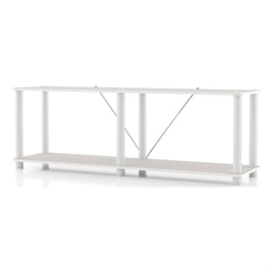 Furniture of America Seni 2-Tier 47-Inch Shelves Wood Open Bookcase in Gray